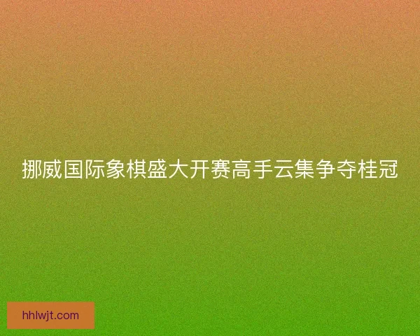 挪威国际象棋盛大开赛高手云集争夺桂冠